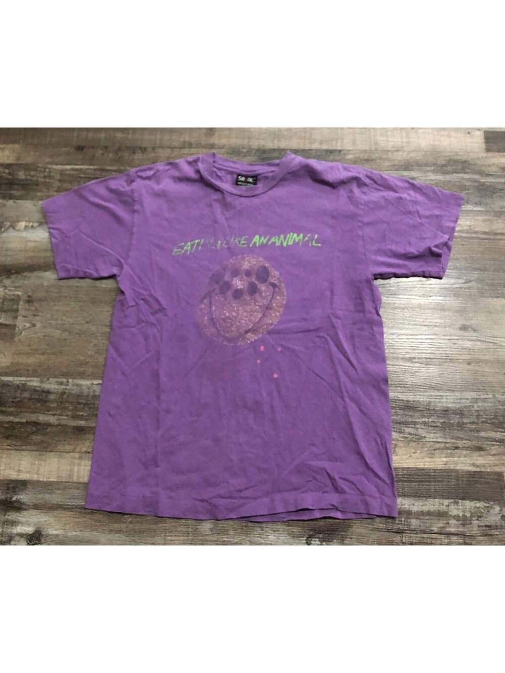 Saint Michael SS21 Bug T Shirt XL Purple Eating Like an Animal T Shirt
